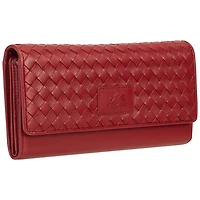 Pochette-portefeuille RFID à trois volets en cuir véritable Motif tressé de Mancini