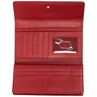 Pochette-portefeuille RFID à trois volets en cuir véritable Motif tressé de Mancini