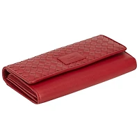 Pochette-portefeuille RFID à trois volets en cuir véritable Motif tressé de Mancini