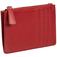Étui pour cartes de crédit RFID à sept fentes en cuir véritable Motif tressé de Mancini - Rouge