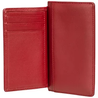 Étui pour cartes de crédit RFID à sept fentes en cuir véritable Motif tressé de Mancini - Rouge
