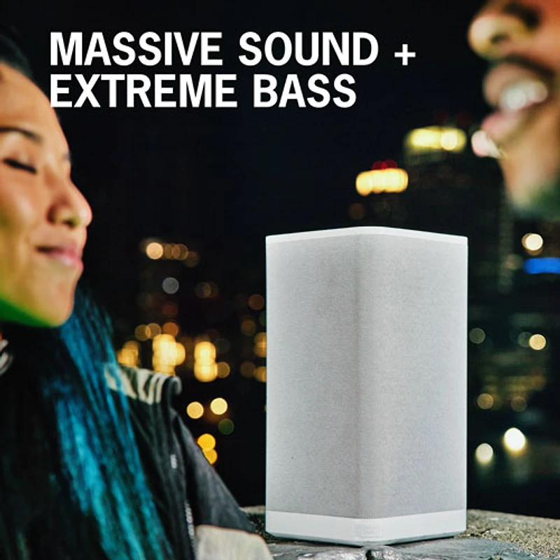 Haut-parleur de fête sans fil Bluetooth à l'épreuve des éclaboussures HYPERBOOM d'Ultimate Ears - Blanc