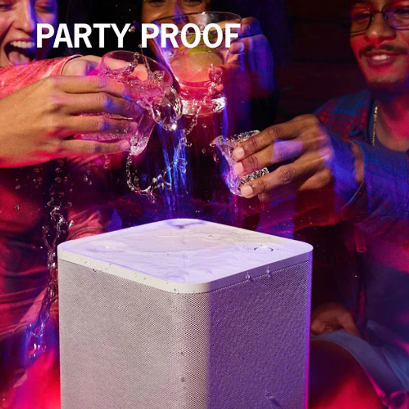 Haut-parleur de fête sans fil Bluetooth à l'épreuve des éclaboussures HYPERBOOM d'Ultimate Ears - Blanc