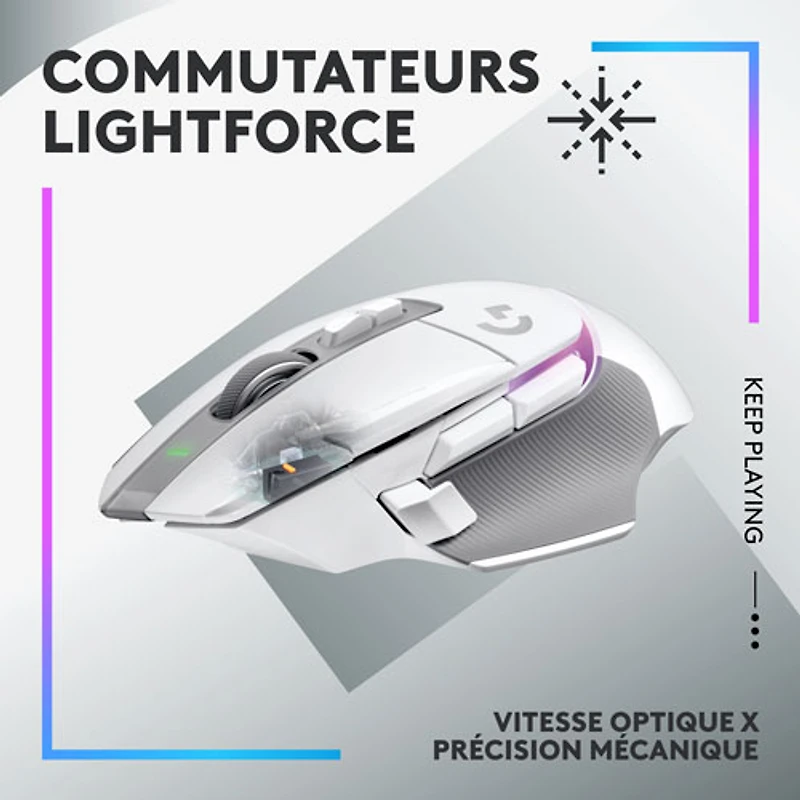 Souris jeu optique sans fil 25 000 ppp G502 X PLUS de Logitech - Blanc - Exclusivité Best Buy