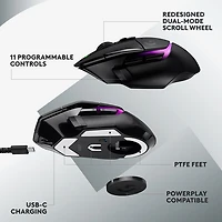Logitech G502 X PLUS 25000 DPI Wireless Optical Gaming Mouse - Black