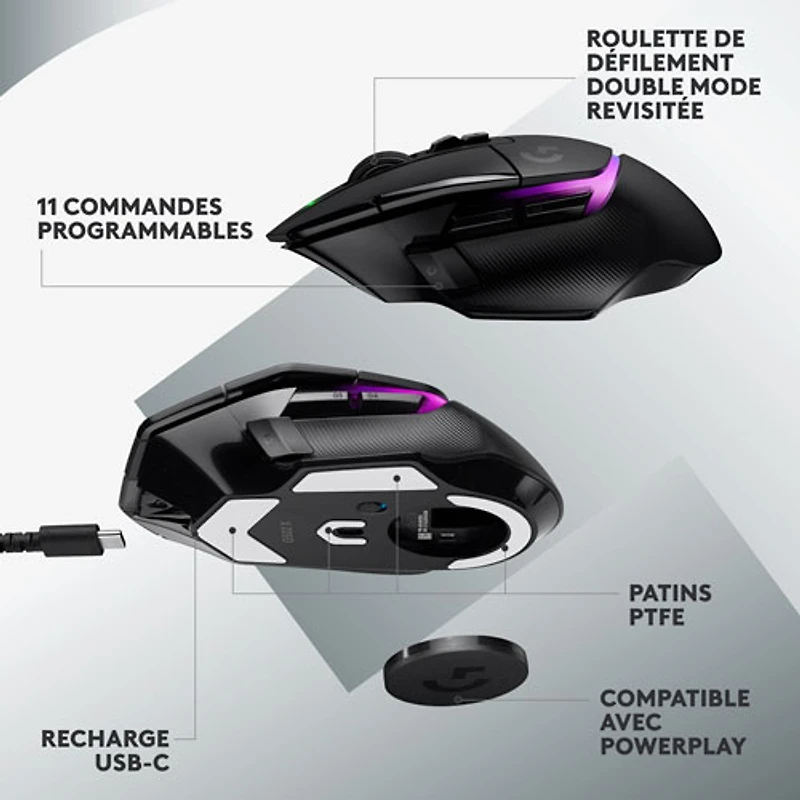 Logitech G502 X PLUS 25000 DPI Wireless Optical Gaming Mouse - Black