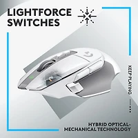 Souris de jeu optique sans fil de 25 000 ppp G502 X LIGHTSPEED de Logitech - Blanc