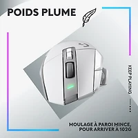 Souris de jeu optique sans fil de 25 000 ppp G502 X LIGHTSPEED de Logitech - Blanc