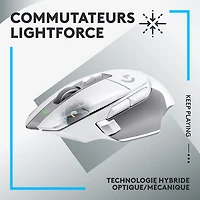 Souris de jeu optique sans fil de 25 000 ppp G502 X LIGHTSPEED de Logitech - Blanc