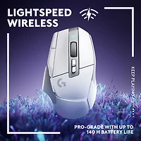 Souris de jeu optique sans fil de 25 000 ppp G502 X LIGHTSPEED de Logitech - Blanc