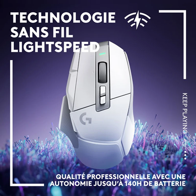 Souris de jeu optique sans fil de 25 000 ppp G502 X LIGHTSPEED de Logitech - Blanc