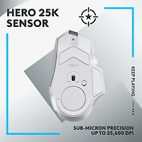 Souris de jeu optique sans fil de 25 000 ppp G502 X LIGHTSPEED de Logitech - Blanc
