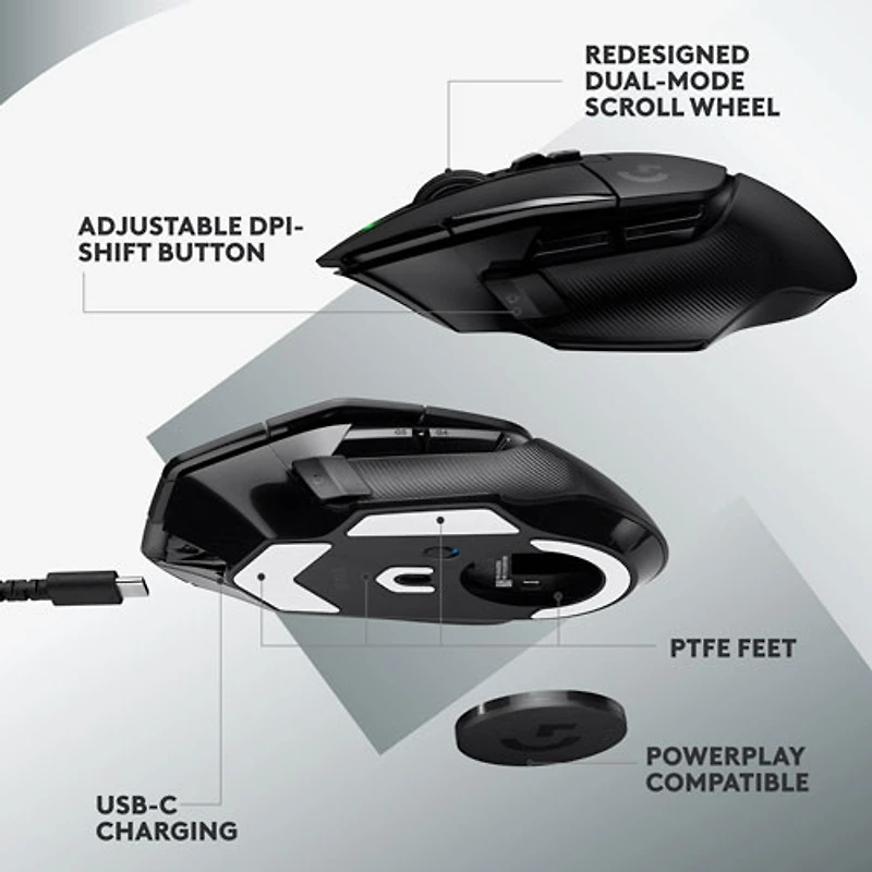 Logitech G502 X LIGHTSPEED 25000 DPI Wireless Optical Gaming Mouse - Black