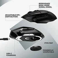 Logitech G502 X LIGHTSPEED 25000 DPI Wireless Optical Gaming Mouse - Black