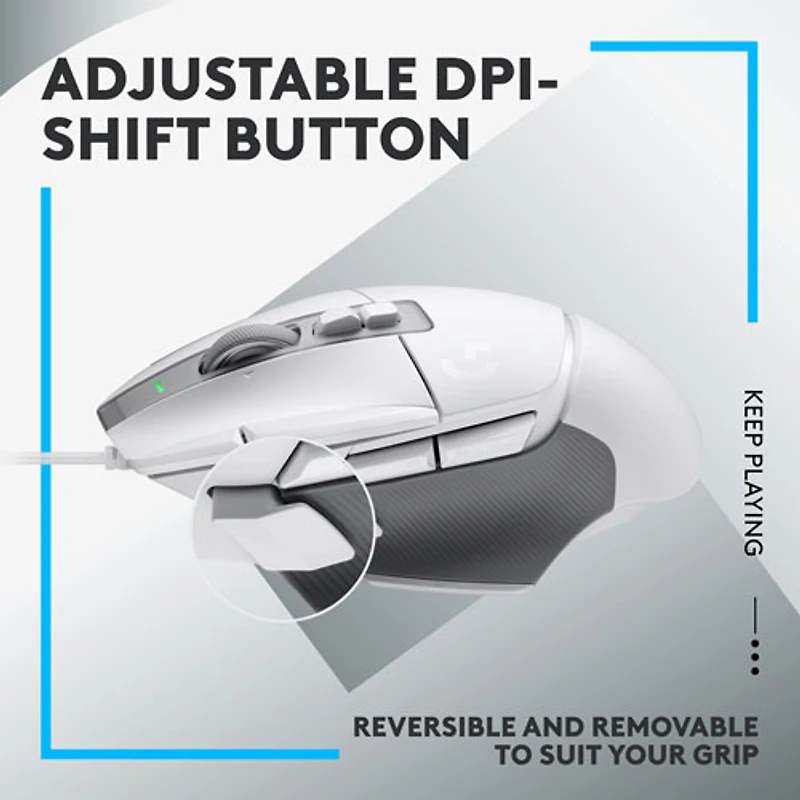 Souris de jeu optique de 25 000 ppp G502 X de Logitech - Blanc
