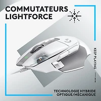 Souris de jeu optique de 25 000 ppp G502 X de Logitech - Blanc