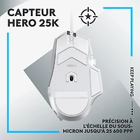 Souris de jeu optique de 25 000 ppp G502 X de Logitech - Blanc