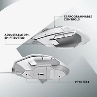 Souris de jeu optique de 25 000 ppp G502 X de Logitech - Blanc