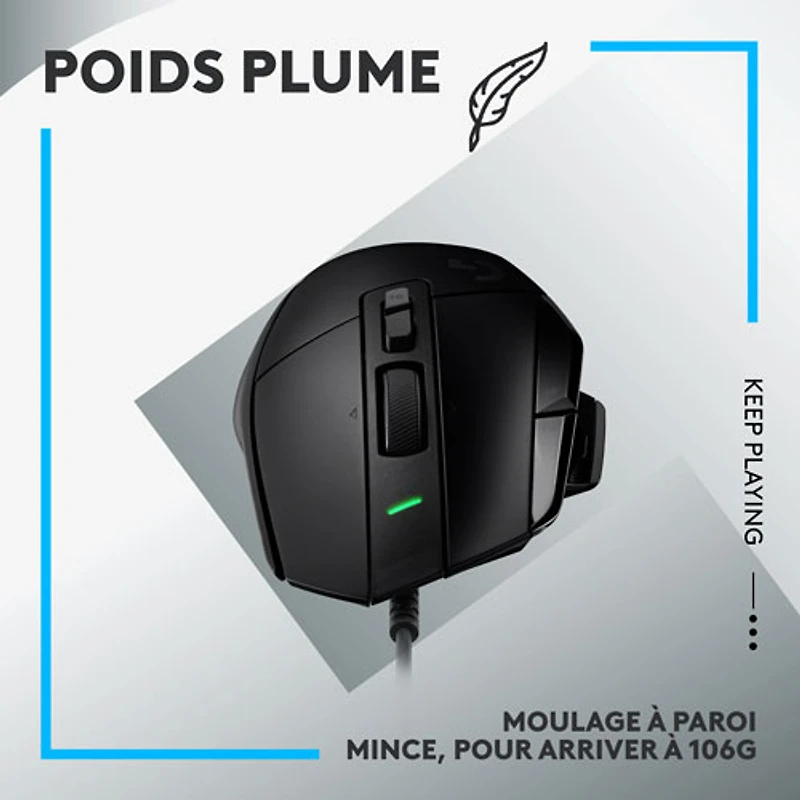 Souris de jeu optique de 25 000 ppp G502 X de Logitech - Noir