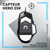Souris de jeu optique de 25 000 ppp G502 X de Logitech - Noir