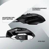 Souris de jeu optique de 25 000 ppp G502 X de Logitech - Noir
