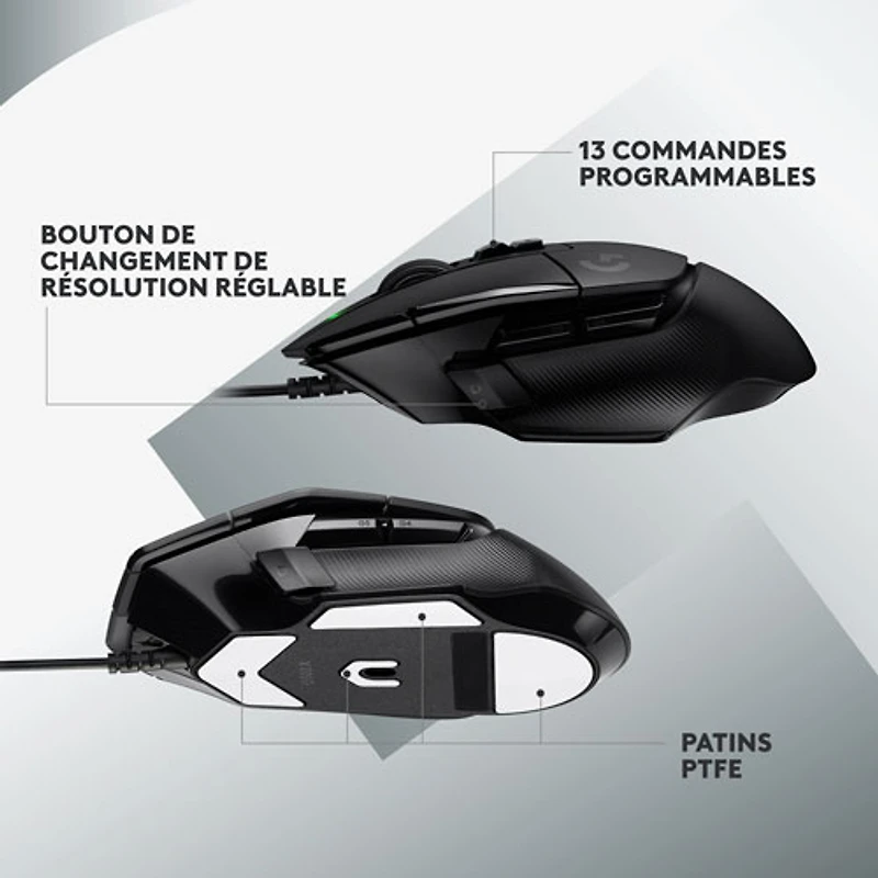 Souris de jeu optique de 25 000 ppp G502 X de Logitech - Noir