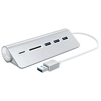Concentrateur USB 3.0 à 3 ports avec lecteur de cartes de Satechi (ST-3HCRS) - Aluminium