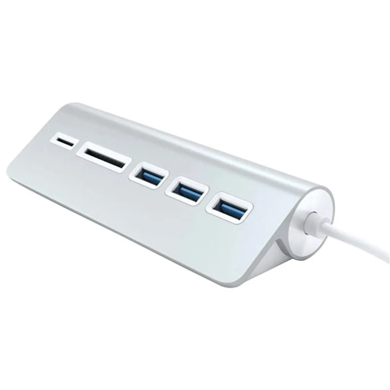 Concentrateur USB 3.0 à 3 ports avec lecteur de cartes de Satechi (ST-3HCRS) - Aluminium