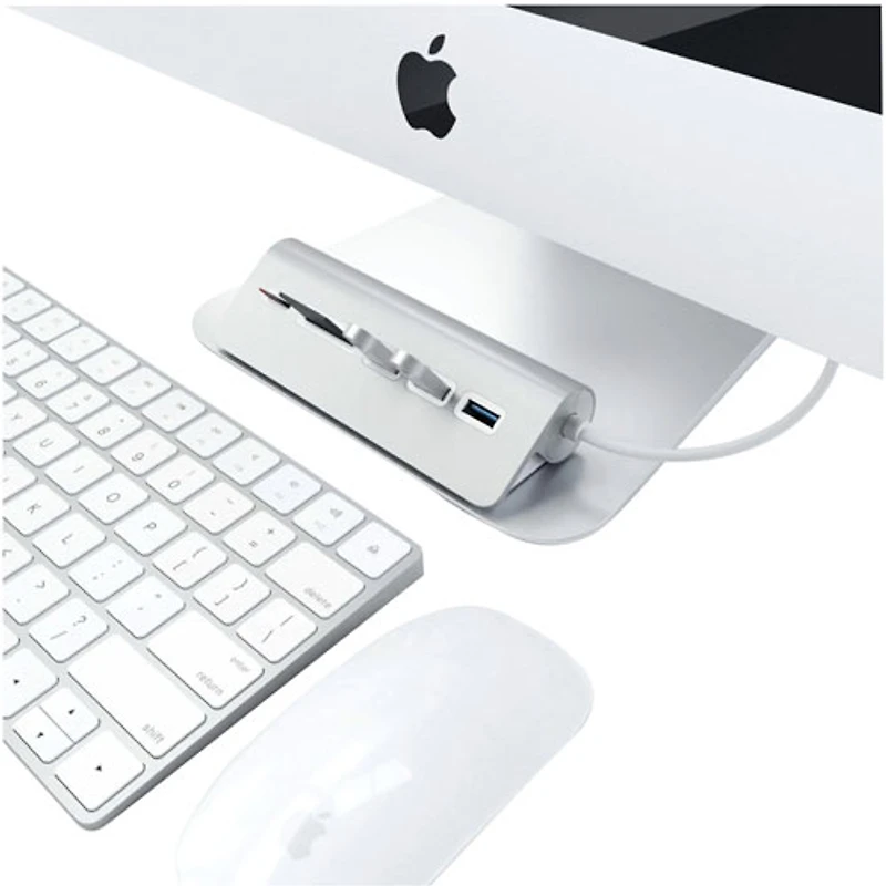 Concentrateur USB 3.0 à 3 ports avec lecteur de cartes de Satechi (ST-3HCRS) - Aluminium