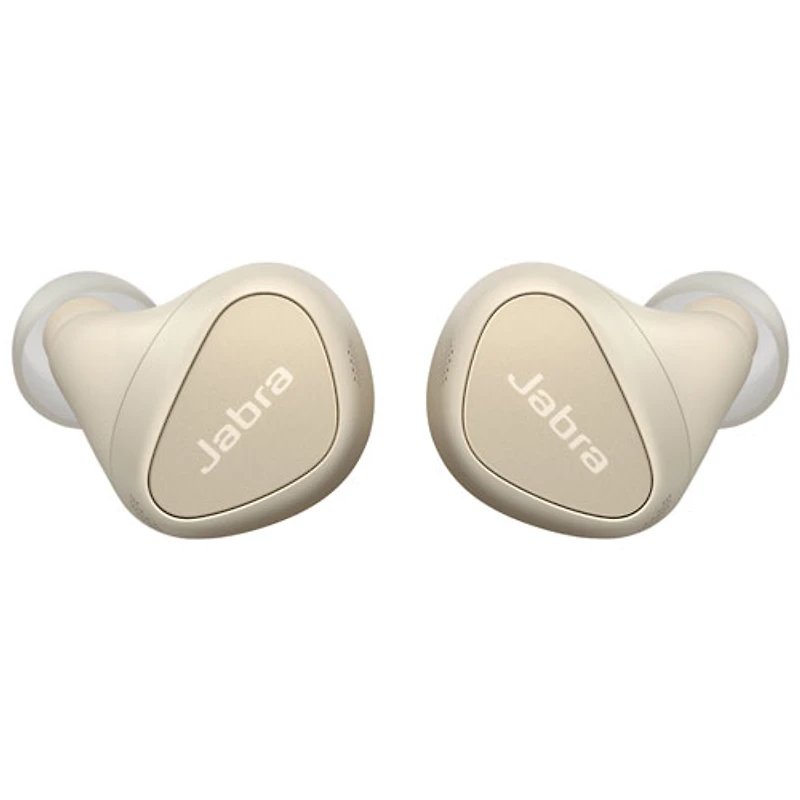 Écouteurs boutons 100 % sans fil à suppression du bruit Elite 5 de Jabra - Beige doré