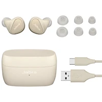 Écouteurs boutons 100 % sans fil à suppression du bruit Elite 5 de Jabra - Beige doré