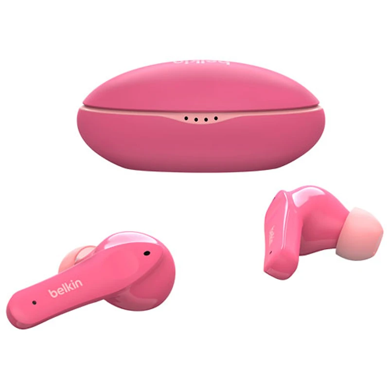 Écouteurs boutons 100 % sans fil à isolation sonore pour enfants SoundForm Nano de Belkin - Rose