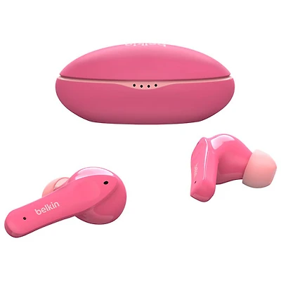 Écouteurs boutons 100 % sans fil à isolation sonore pour enfants SoundForm Nano de Belkin - Rose