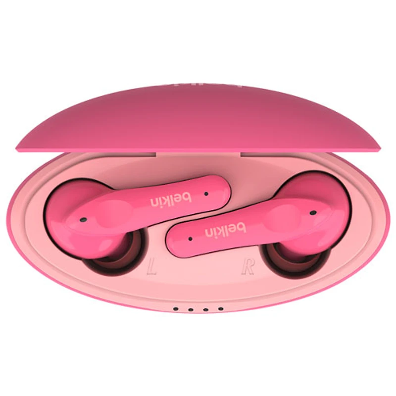Écouteurs boutons 100 % sans fil à isolation sonore pour enfants SoundForm Nano de Belkin - Rose