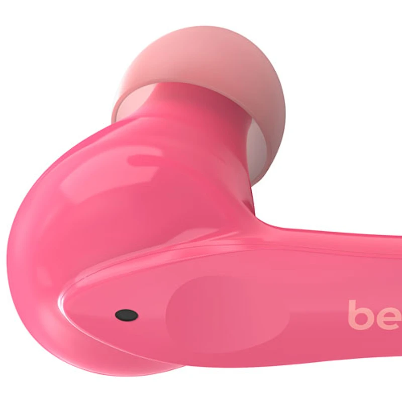 Écouteurs boutons 100 % sans fil à isolation sonore pour enfants SoundForm Nano de Belkin - Rose
