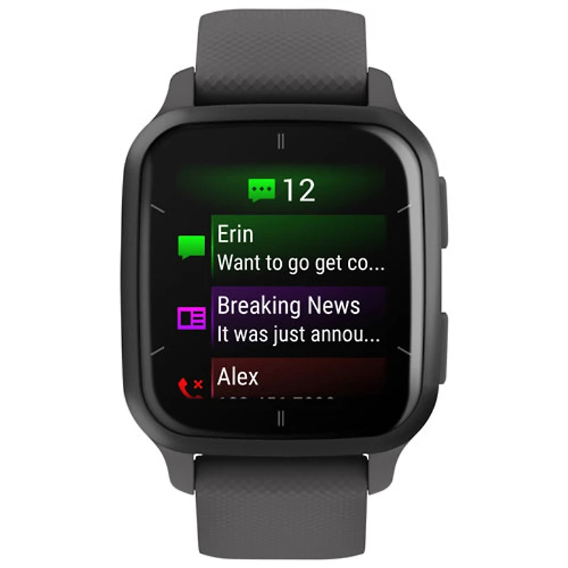 Montre intelligente Bluetooth de 40,6 mm Venu SQ2 de Garmin - Gris ombre/Ardoise