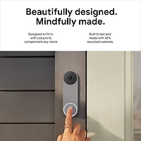 Sonnette vidéo Wi-Fi (avec fil) Google Nest (2e génération) - Cendré