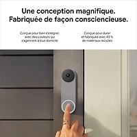 Sonnette vidéo Wi-Fi (avec fil) Google Nest (2e génération) - Cendré
