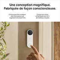 Google Nest (Wired) Wi-Fi Video Doorbell (2nd Gen) - Snow