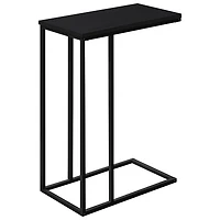 Table d'appoint rectangulaire contemporaine avec tablette en C de Monarch - Noir