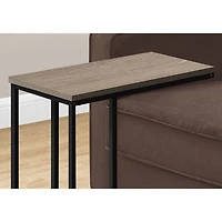 Table d'appoint rectangulaire contemporaine avec tablette en C de Monarch - Taupe foncé