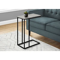 Table d'appoint rectangulaire contemporaine avec tablette en C de Monarch - Gris