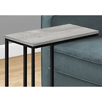 Table d'appoint rectangulaire contemporaine avec tablette en C de Monarch - Gris