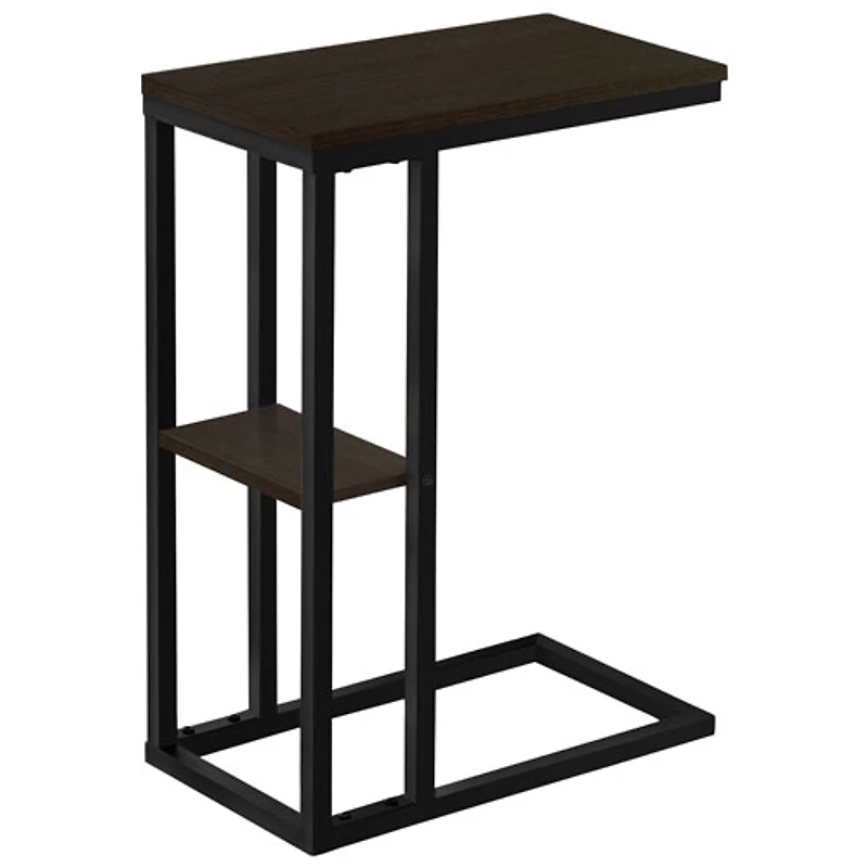 Table d'appoint rectangulaire contemporaine à 2 tablettes de Monarch - Expresso/Noir