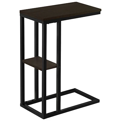 Table d'appoint rectangulaire contemporaine à 2 tablettes de Monarch - Expresso/Noir