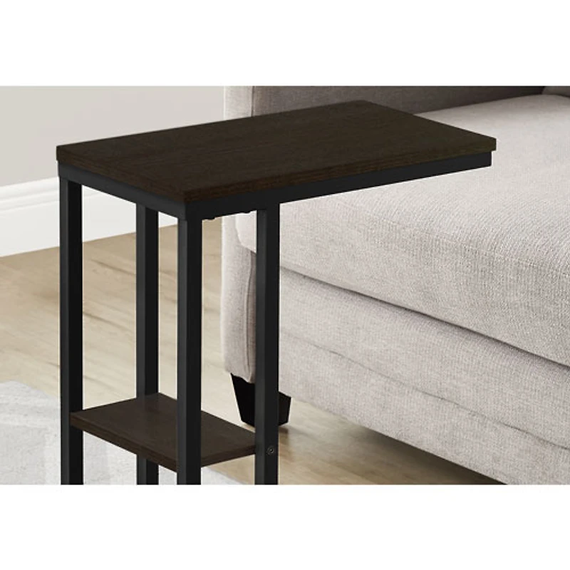 Table d'appoint rectangulaire contemporaine à 2 tablettes de Monarch - Expresso/Noir
