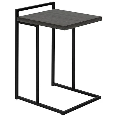 Table d'appoint rectangulaire contemporaine à panneau épais de Monarch - Gris/Noir