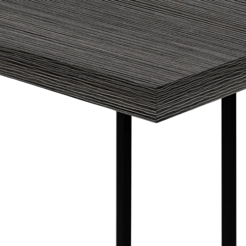 Table d'appoint rectangulaire contemporaine à panneau épais de Monarch - Gris/Noir