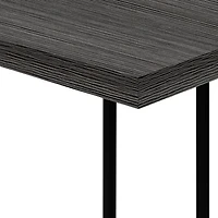 Table d'appoint rectangulaire contemporaine à panneau épais de Monarch - Gris/Noir