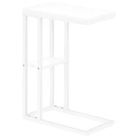 Table d'appoint rectangulaire contemporaine à 2 tablettes de Monarch - Blanc/Blanc